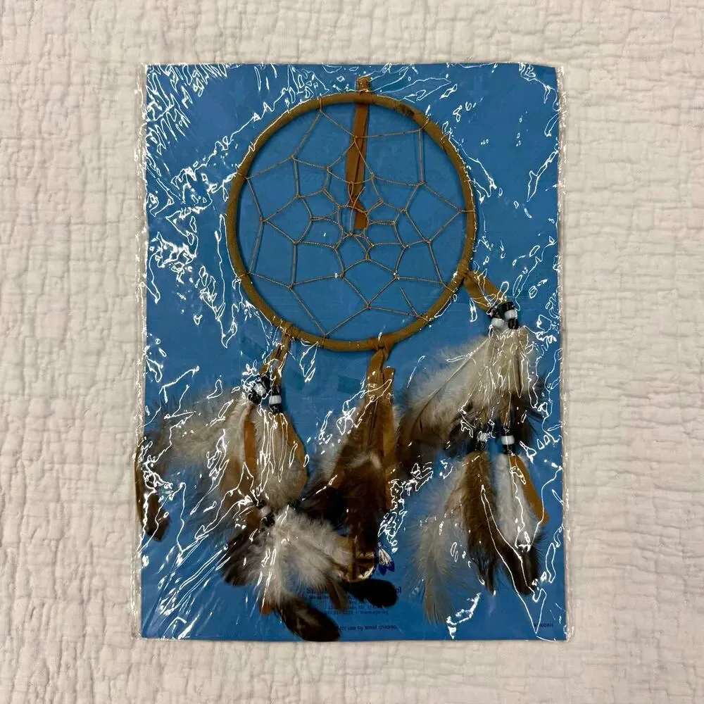 Dreamcatcher with Feathers on Backing Card 